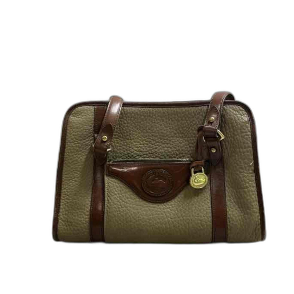 Vintage Dooney & Bourke All Weather Leather Satchel Bag Taupe British Tan